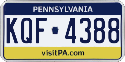 PA license plate KQF4388