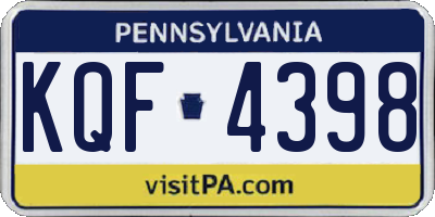 PA license plate KQF4398