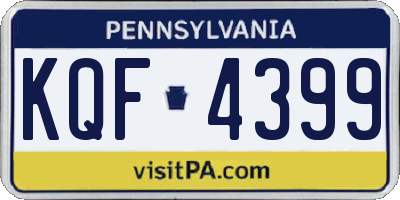 PA license plate KQF4399