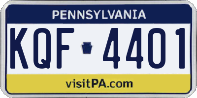 PA license plate KQF4401