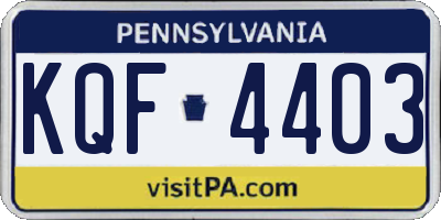 PA license plate KQF4403