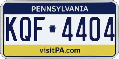 PA license plate KQF4404