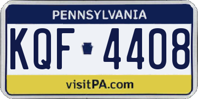 PA license plate KQF4408