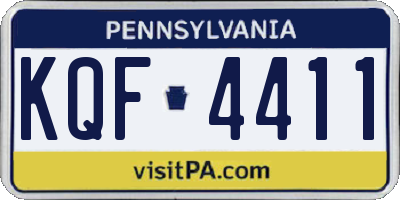 PA license plate KQF4411