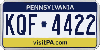 PA license plate KQF4422