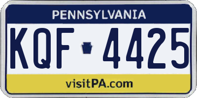 PA license plate KQF4425