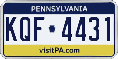 PA license plate KQF4431