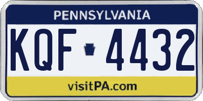 PA license plate KQF4432