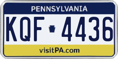 PA license plate KQF4436