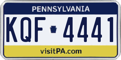 PA license plate KQF4441