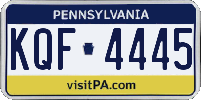 PA license plate KQF4445