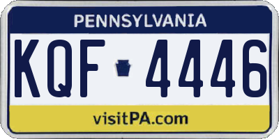 PA license plate KQF4446