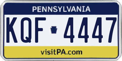 PA license plate KQF4447