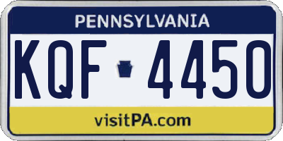 PA license plate KQF4450