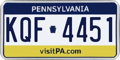 PA license plate KQF4451