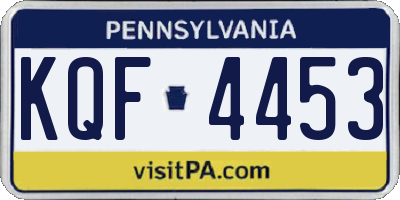 PA license plate KQF4453
