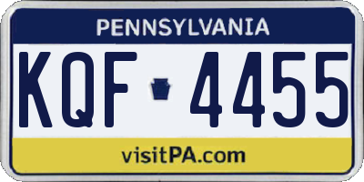 PA license plate KQF4455