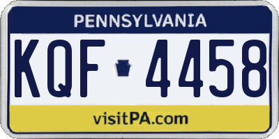 PA license plate KQF4458