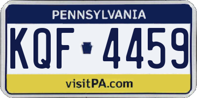 PA license plate KQF4459