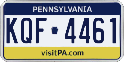 PA license plate KQF4461