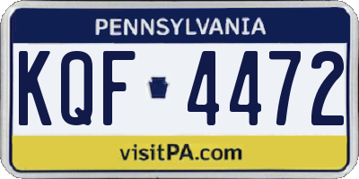 PA license plate KQF4472