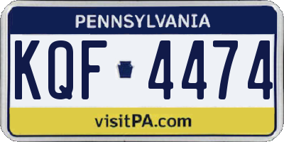 PA license plate KQF4474