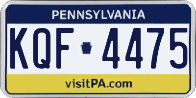 PA license plate KQF4475