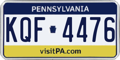 PA license plate KQF4476
