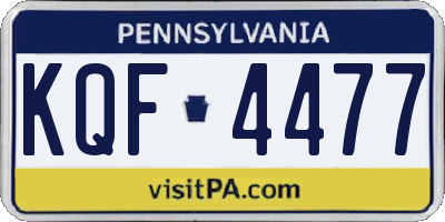 PA license plate KQF4477