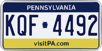 PA license plate KQF4492