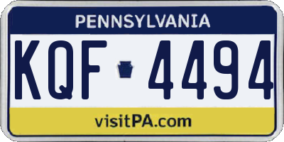 PA license plate KQF4494