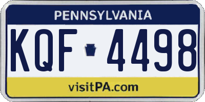 PA license plate KQF4498