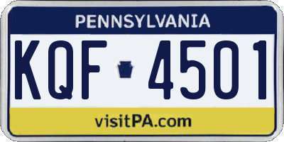 PA license plate KQF4501