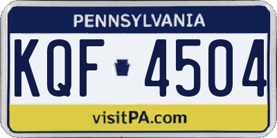 PA license plate KQF4504