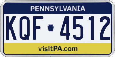 PA license plate KQF4512