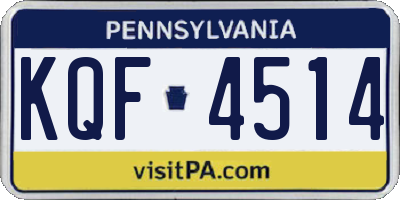 PA license plate KQF4514