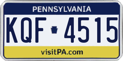 PA license plate KQF4515