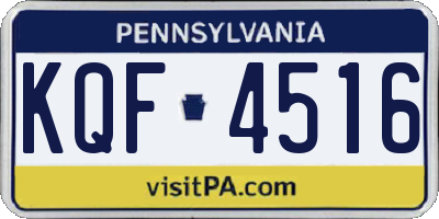 PA license plate KQF4516