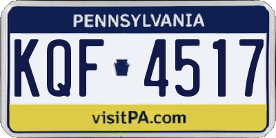 PA license plate KQF4517