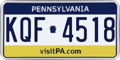 PA license plate KQF4518