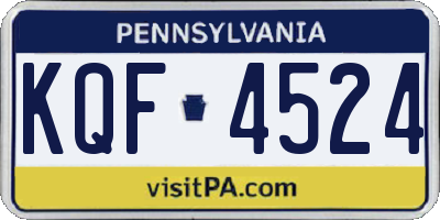 PA license plate KQF4524