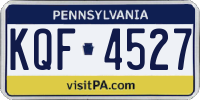 PA license plate KQF4527