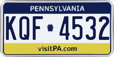 PA license plate KQF4532