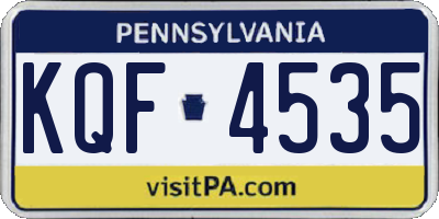 PA license plate KQF4535