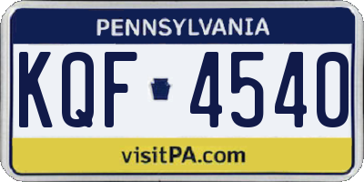 PA license plate KQF4540