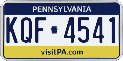 PA license plate KQF4541