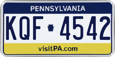 PA license plate KQF4542