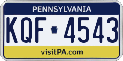 PA license plate KQF4543