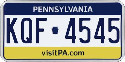 PA license plate KQF4545