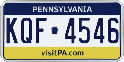 PA license plate KQF4546